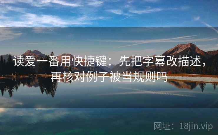 读爱一番用快捷键：先把字幕改描述，再核对例子被当规则吗
