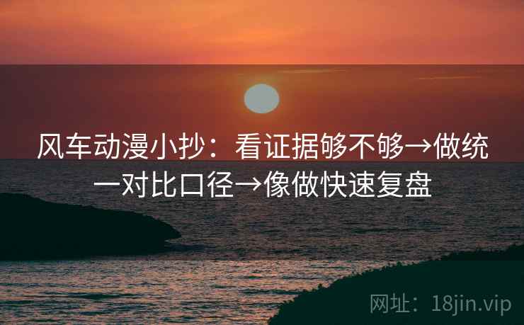 风车动漫小抄：看证据够不够→做统一对比口径→像做快速复盘